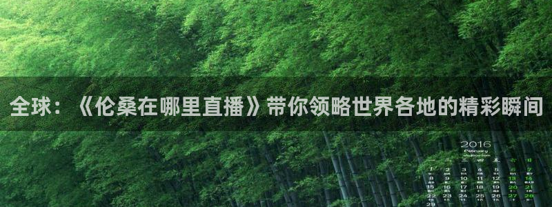 体育直播919：全球：《伦桑在哪里直播》带你领略世界各地的精彩瞬间